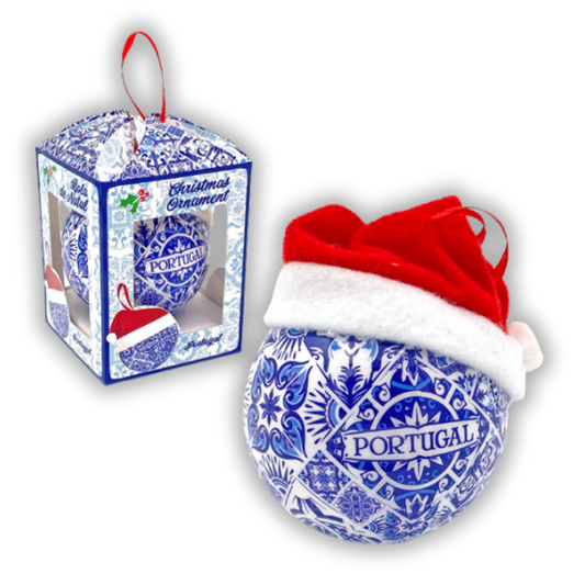 Christmas ball Portugal with blue and white azulejos tiles in nice package, perfect Christmas gift from Portugal, Portuguese ornament, tree decorationLisbon